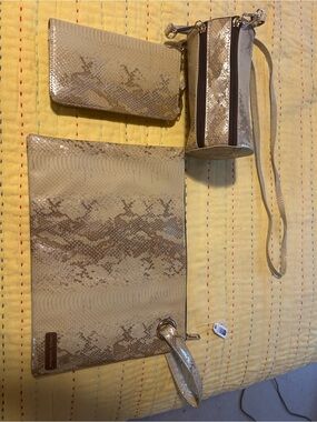 Simply Southern Beige Taupe Snakeskin Wallet